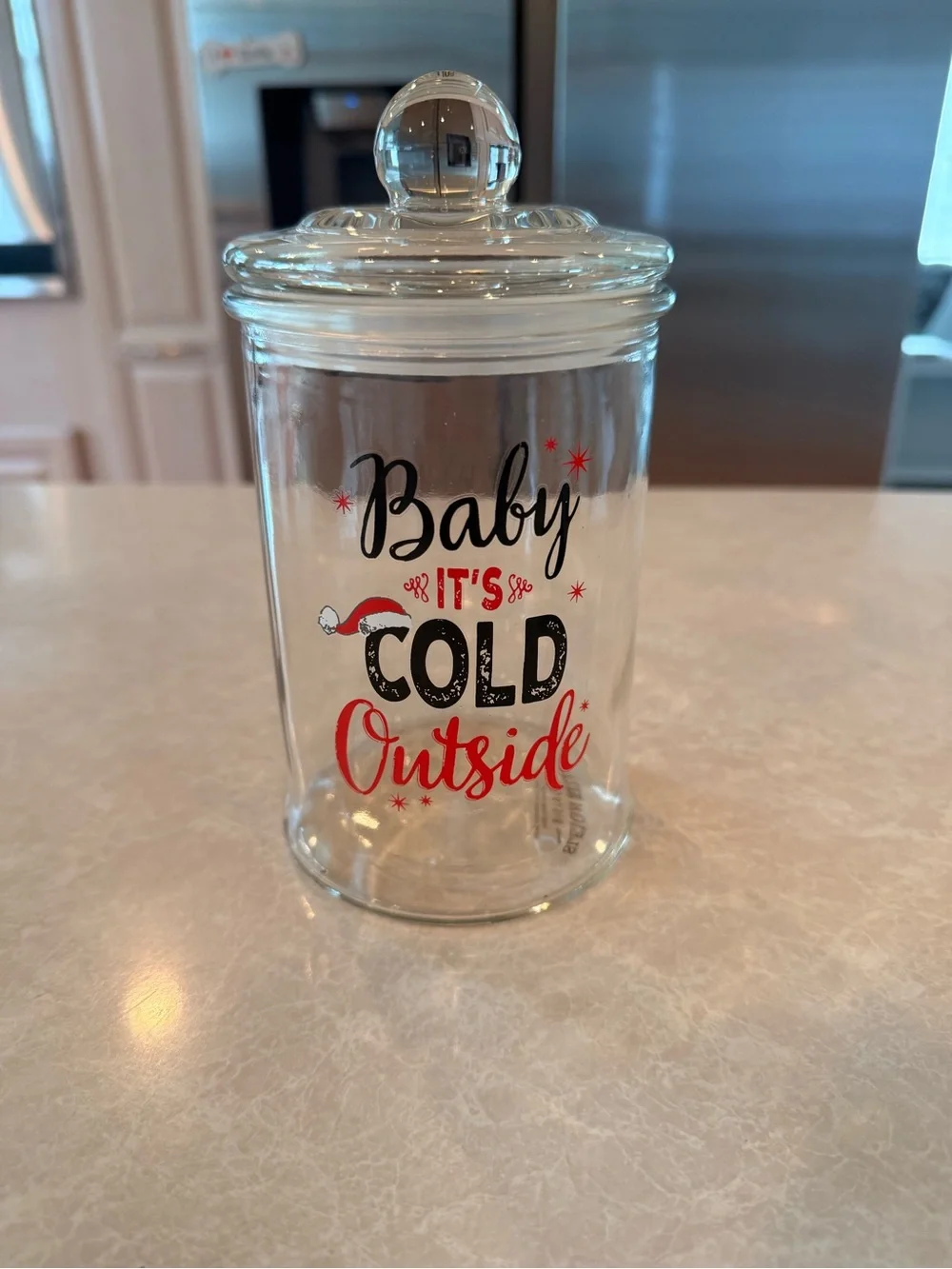 Glass jar “Baby It’s Cold outside”